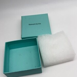 EMPTY Tiffany & Co Blue Jewelry Gift Box with Cotton Filling 3"x 3"x1.5"